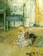 Carl Larsson pontus-pontus pa golvet oil painting on canvas